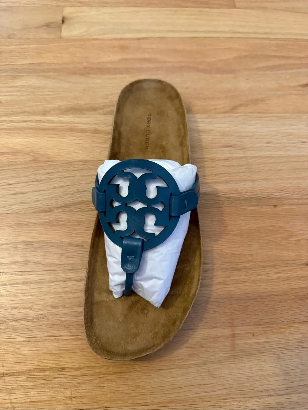 Tory Burch Teal Logo Thong Sandal